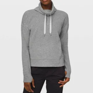 • Lululemon • Women’s Go Forward Pullover Fleece Cowl Neck Heathered Core 4