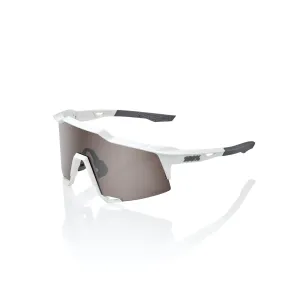 100% Speedcraft Sunglasses - Matte White (HiPER Silver Mirror Lens)