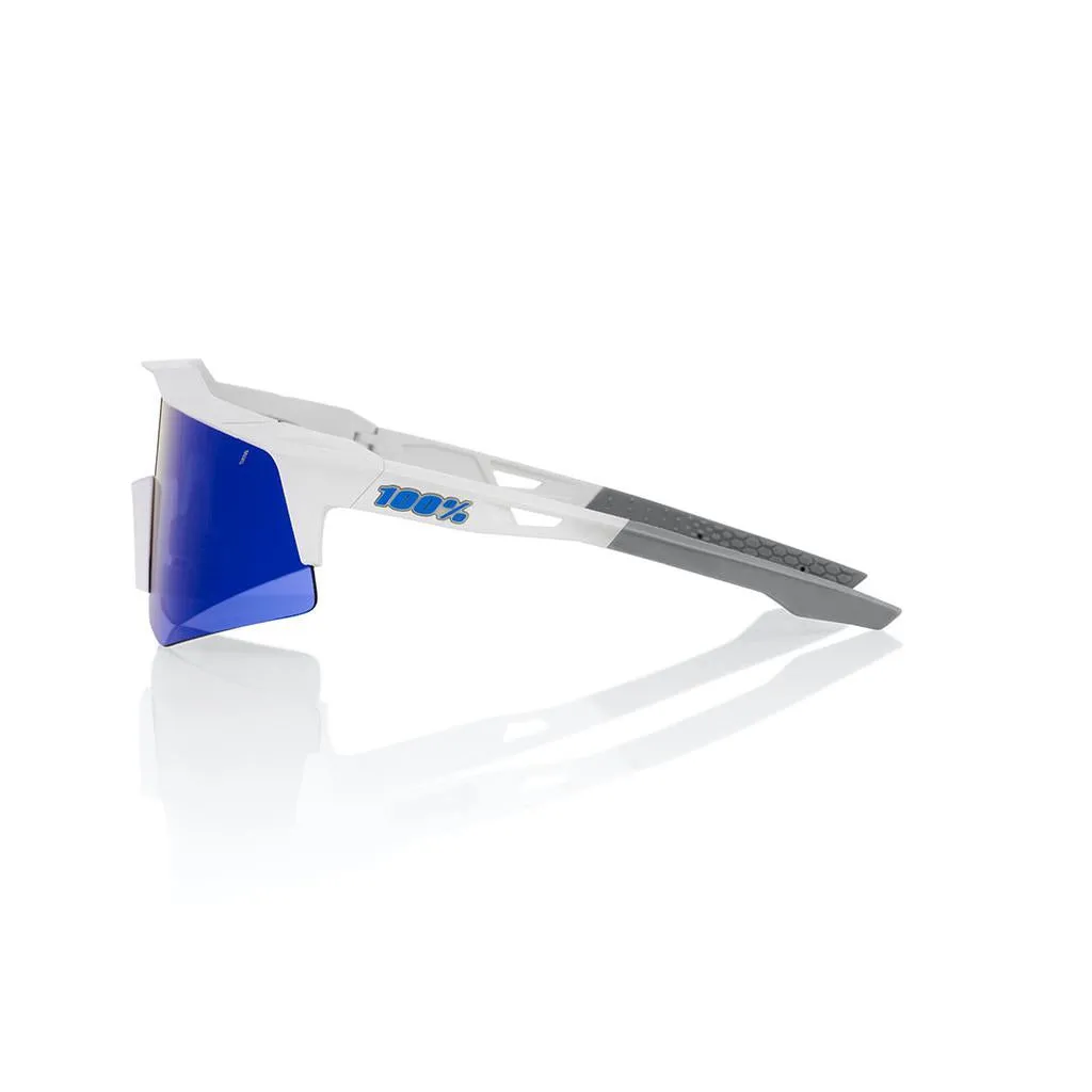 100% Speedcraft XS - Matte White - Blue Multilayer Lens