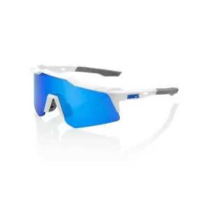 100% Speedcraft XS - Matte White - Blue Multilayer Lens