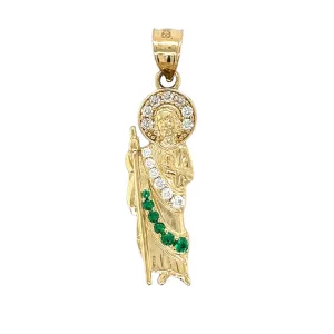 14K Gold 1.5" San Judas Pendant