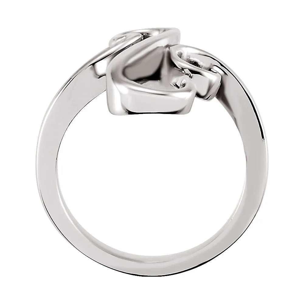 14k White Gold Fashion Ring, Size 7