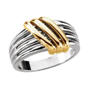 14k White Gold Fashion Ring, Size 7