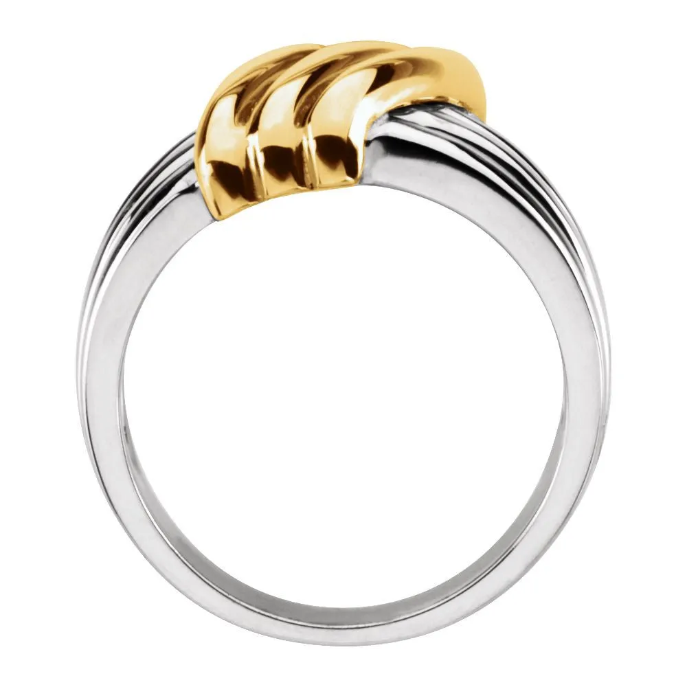 14k White Gold Fashion Ring, Size 7