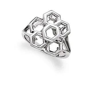 14k White Gold Freeform Ring, Size 6