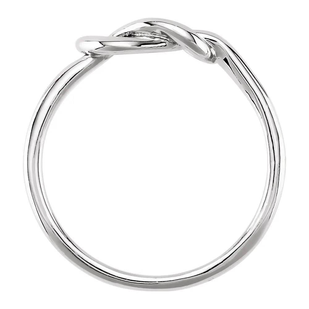14k White Gold Knot Design Ring, Size 6