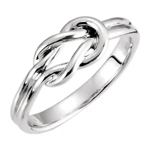14k White Gold Knot Design Ring, Size 6