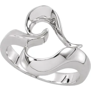 14k White Gold Metal Fashion Ring, Size 7