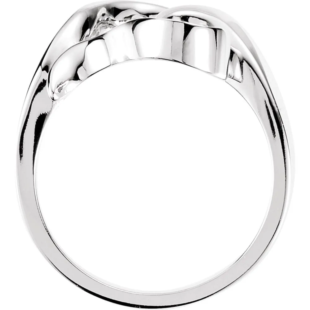 14k White Gold Metal Fashion Ring, Size 7