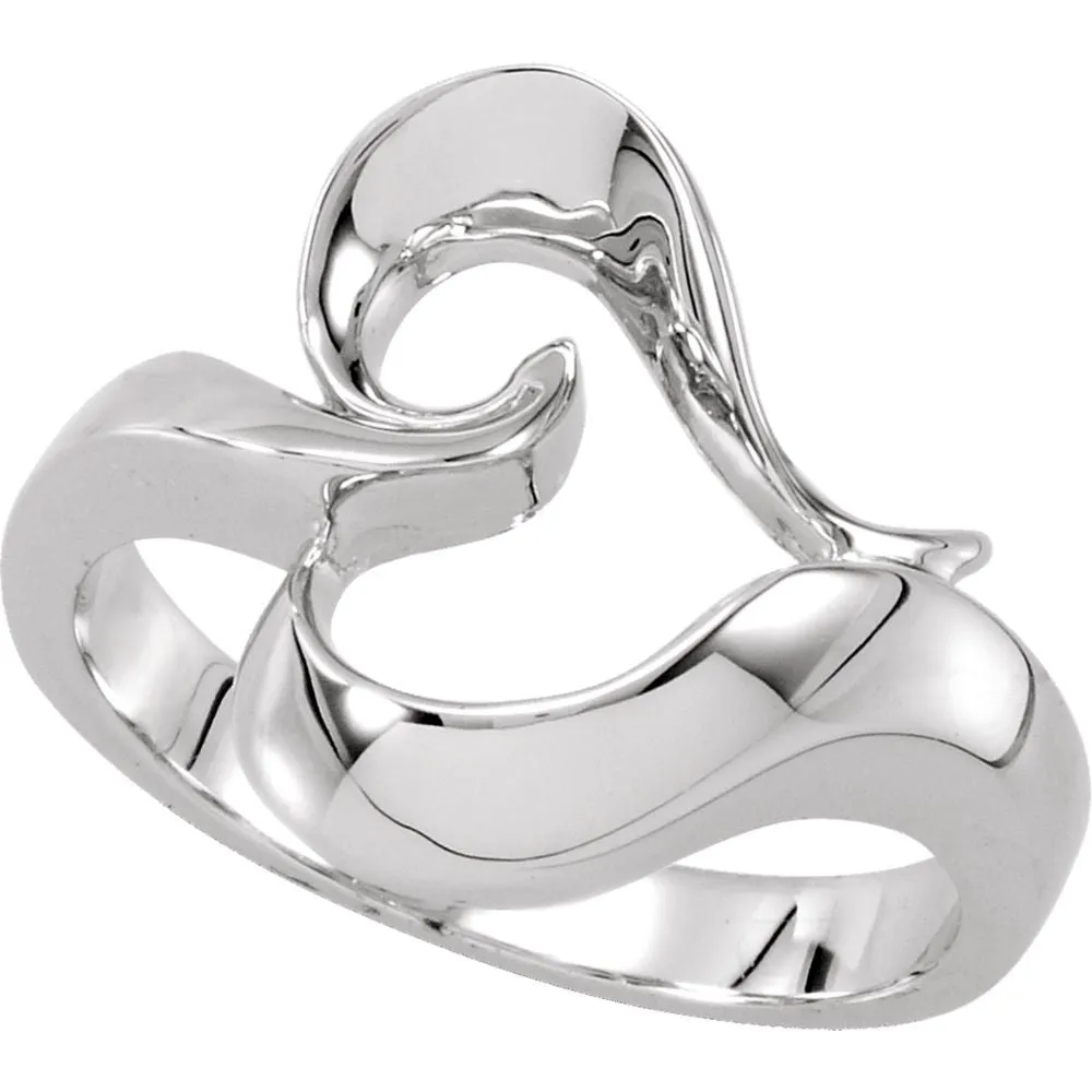 14k White Gold Metal Fashion Ring, Size 7