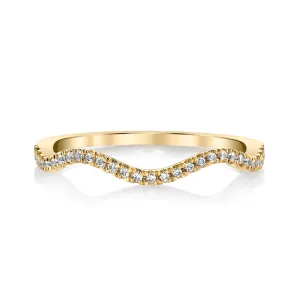 14K Yellow Gold 0.11ct. Curving Diamond Fashion Ring