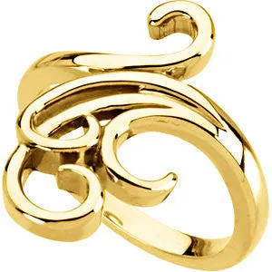 14k Yellow Gold Fashion Ring, Size 7