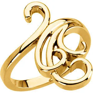 14k Yellow Gold Fashion Ring, Size 7