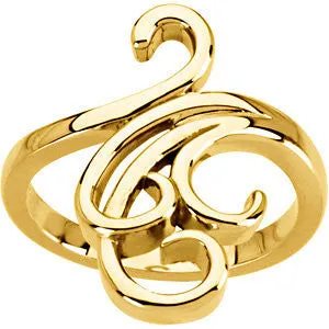 14k Yellow Gold Fashion Ring, Size 7