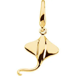 14k Yellow Gold Fashion Stingray Charm