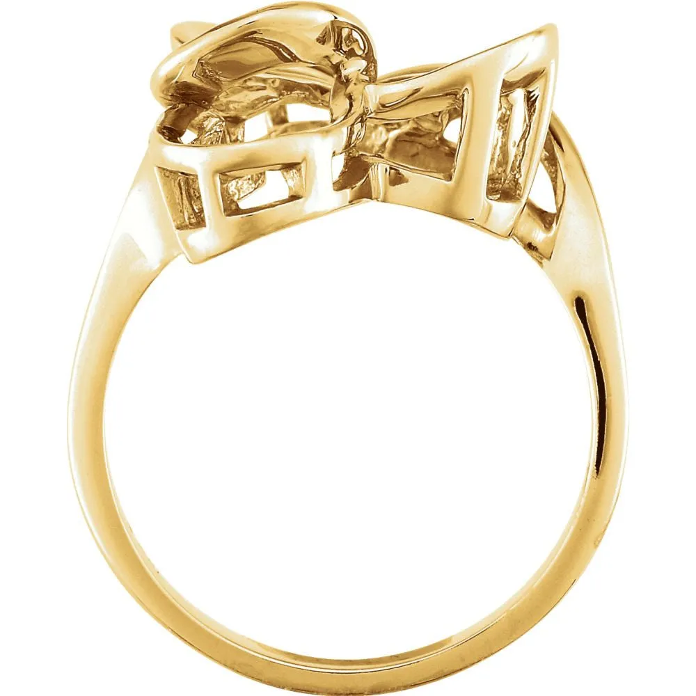14k Yellow Gold Freeform Ring, Size 6