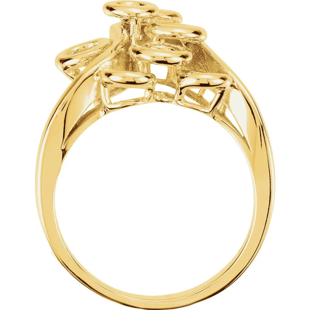 14k Yellow Gold Freeform Ring, Size 6