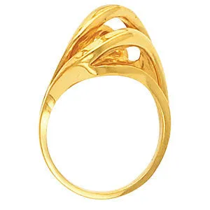 14k Yellow Gold Freeform Ring, Size 6