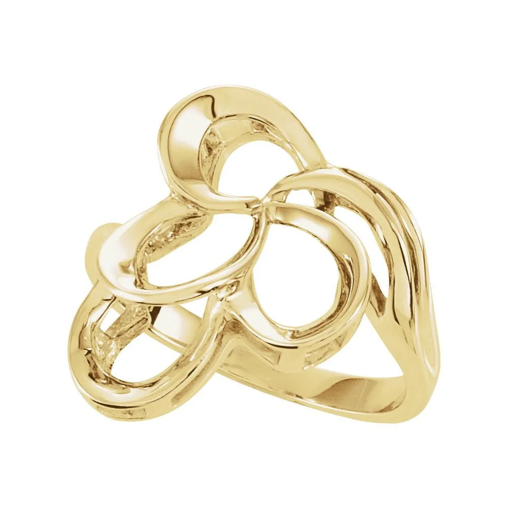 14k Yellow Gold Freeform Ring, Size 6