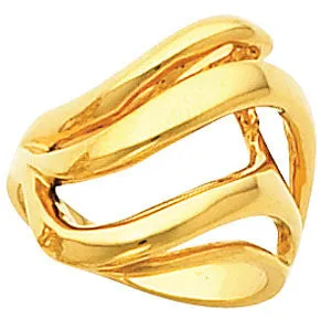 14k Yellow Gold Freeform Ring, Size 6