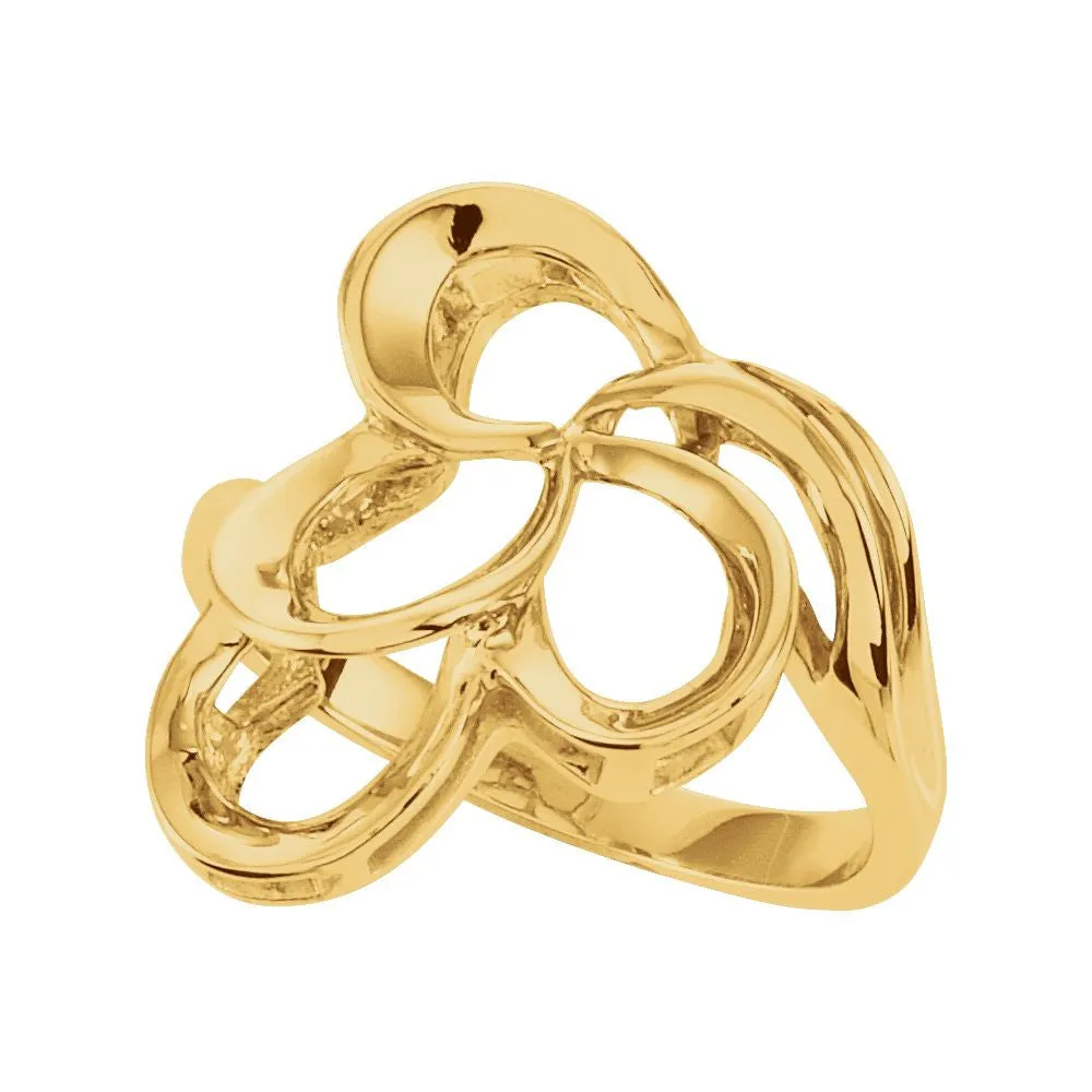 14k Yellow Gold Freeform Ring, Size 6