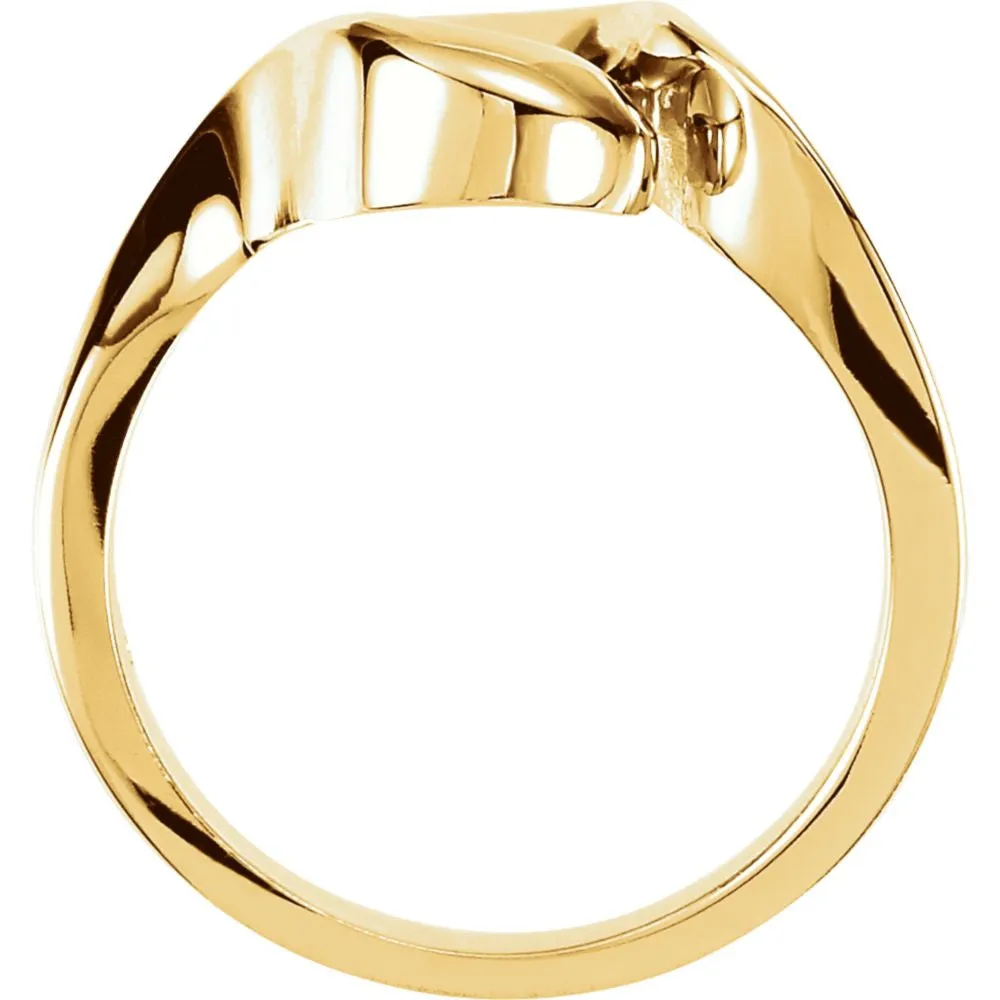 14k Yellow Gold Freeform Ring , Size 6