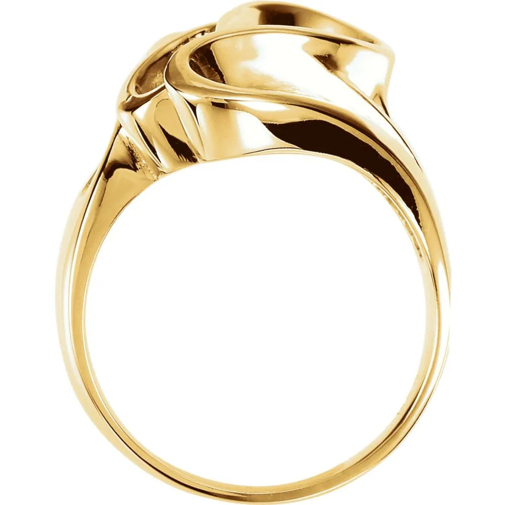 14k Yellow Gold Freeform Ring, Size 6