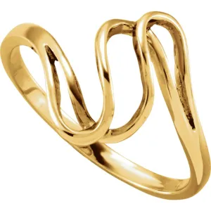 14k Yellow Gold Metal Fashion Ring, Size 6