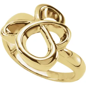 14k Yellow Gold Metal Fashion Ring, Size 6