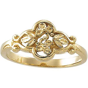 14k Yellow Gold Metal Fashion Ring, Size 6