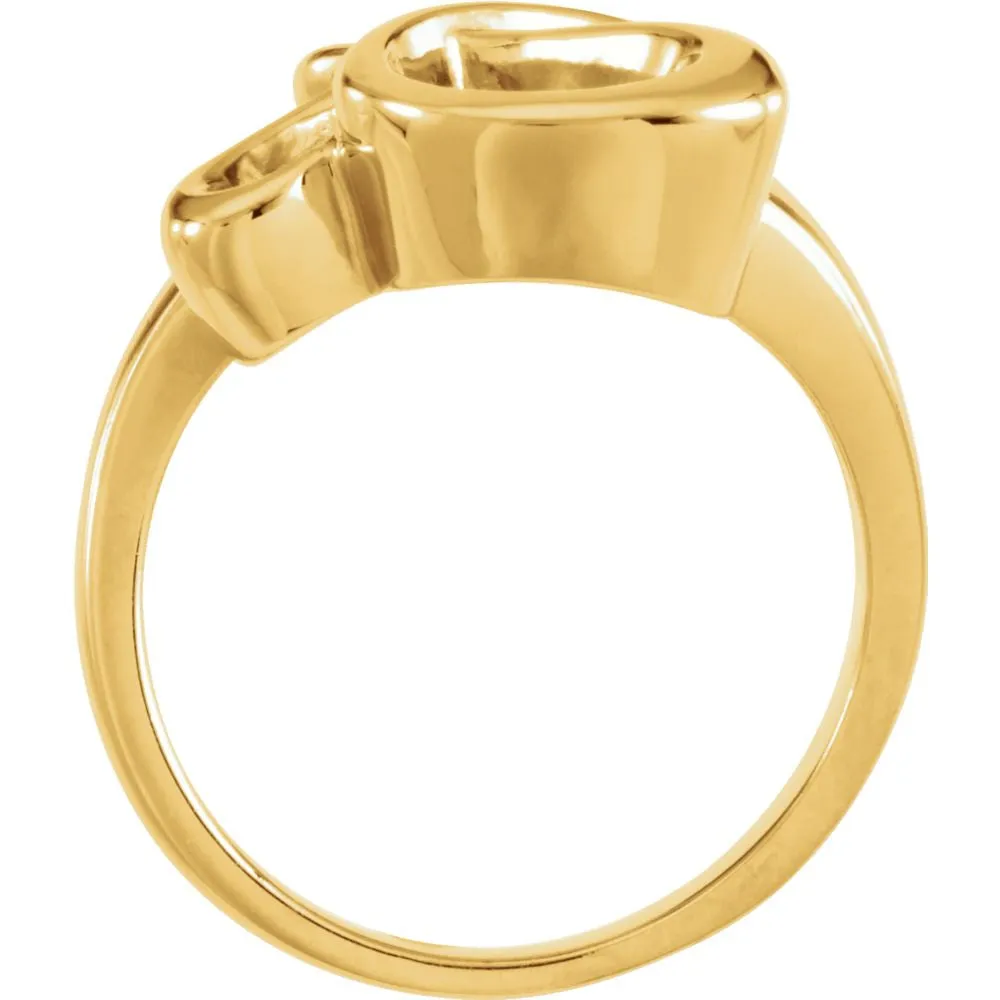 14k Yellow Gold Metal Fashion Ring, Size 6