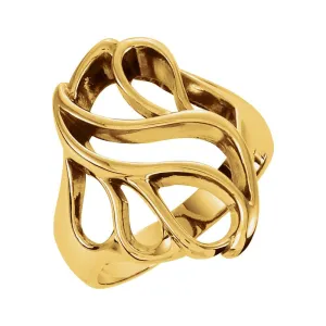 14k Yellow Gold Metal Fashion Ring, Size 6
