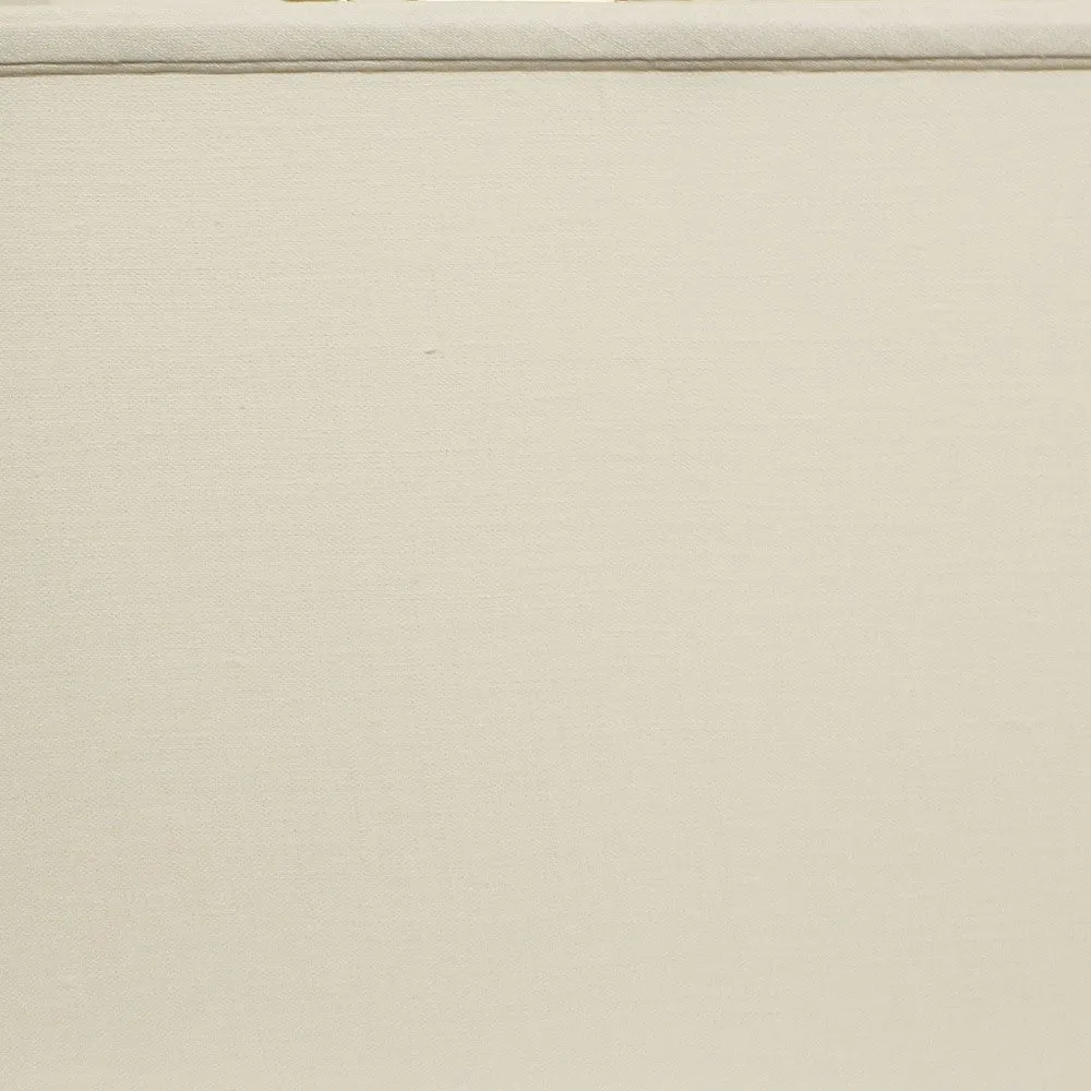 14" White Throwback Rectangle Linen Lampshade