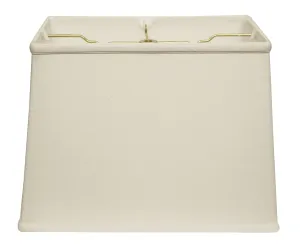 16" White Throwback Rectangle Linen Lampshade