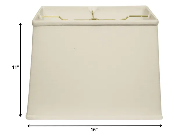 16" White Throwback Rectangle Linen Lampshade