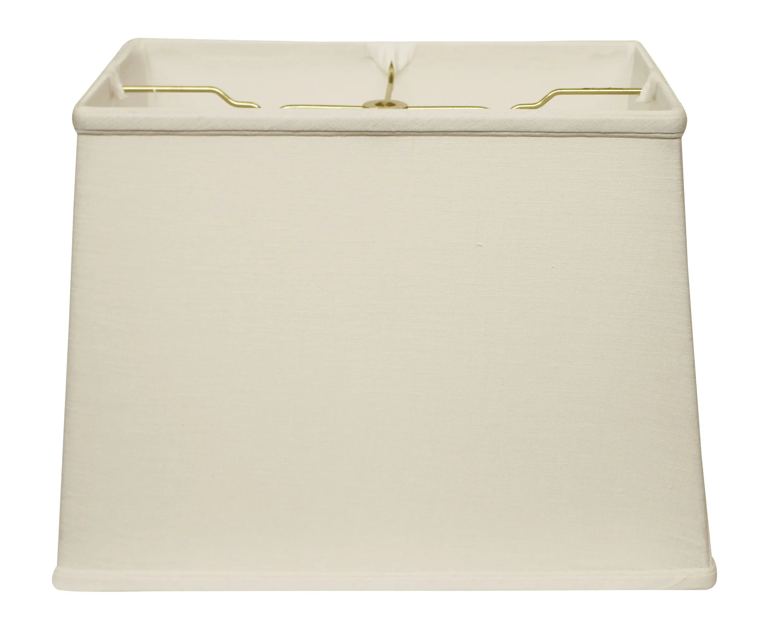 16" White Throwback Rectangle Linen Lampshade