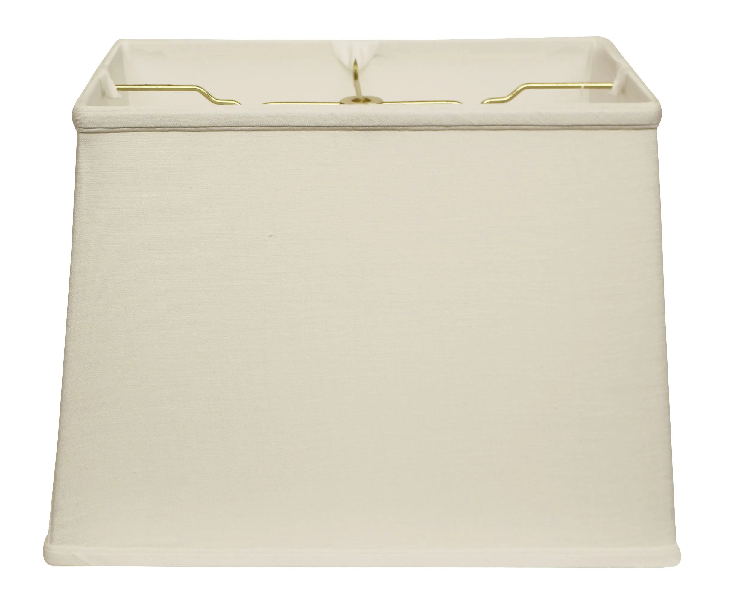16" White Throwback Rectangle Linen Lampshade