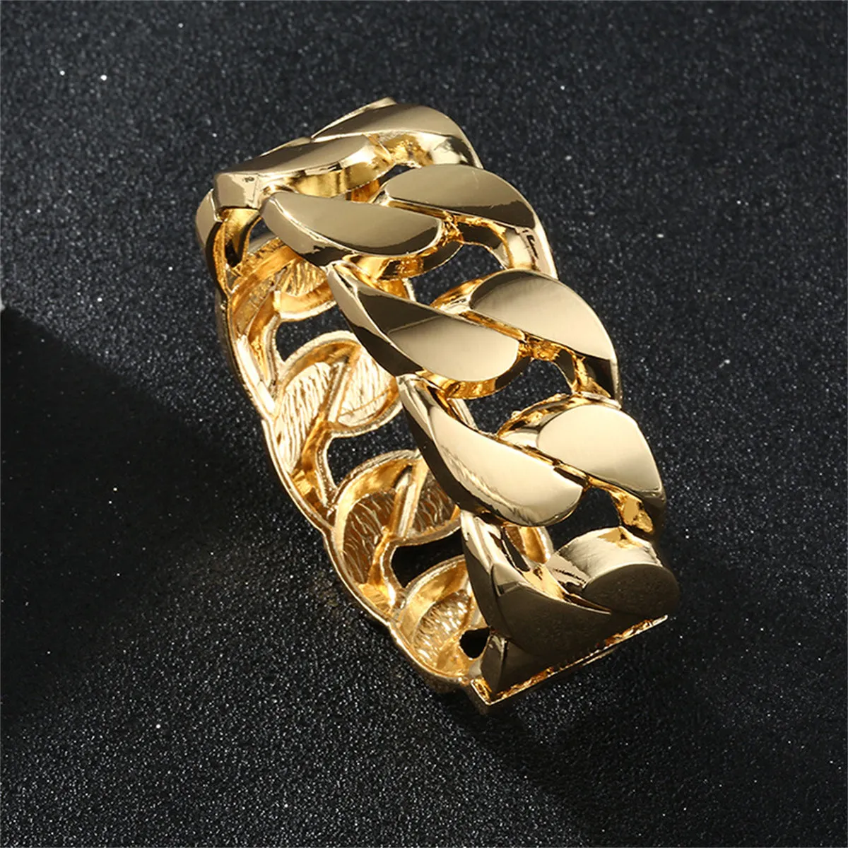 18K Gold-Plated Curb-Chain Bangle