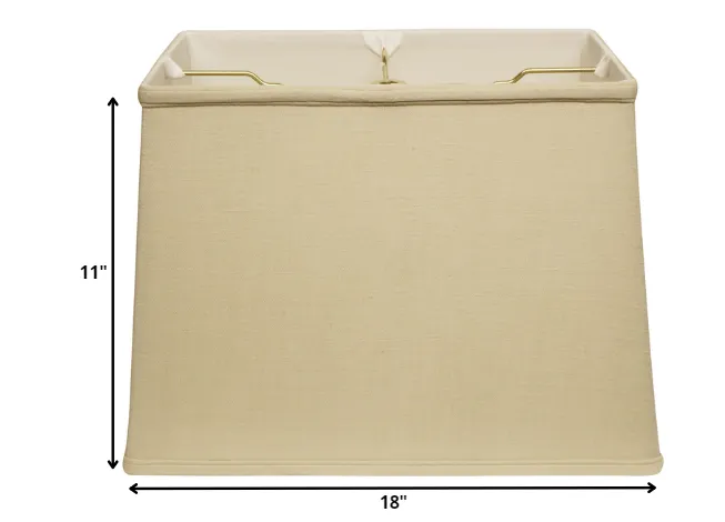 18" Pale Brown Throwback Rectangle Linen Lampshade