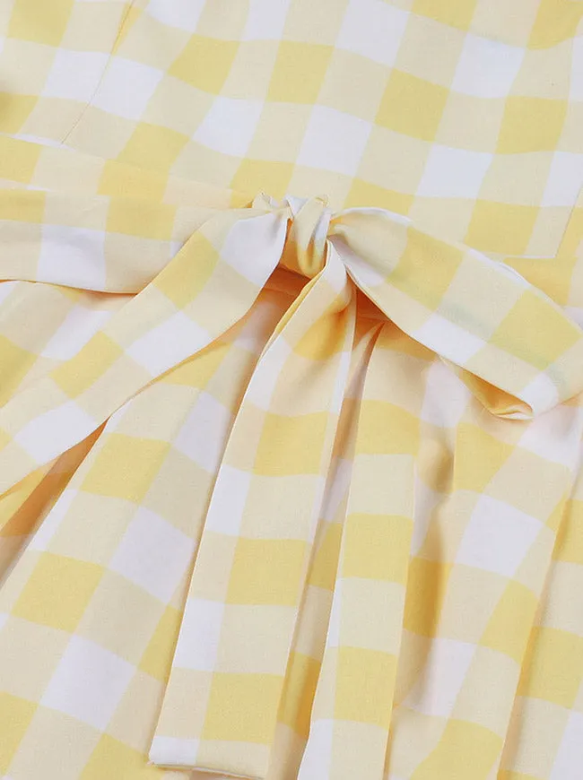 1950s Vintage A-Line Bowknot Spaghetti Strap Rockabilly Dress
