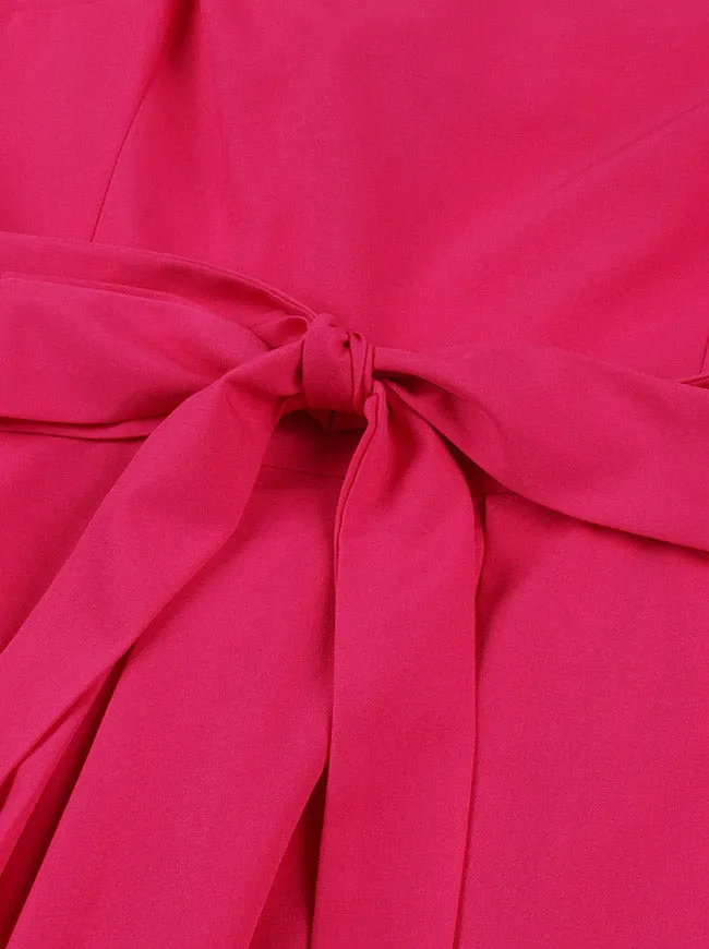 1950s Vintage A-Line Bowknot Spaghetti Strap Rockabilly Dress