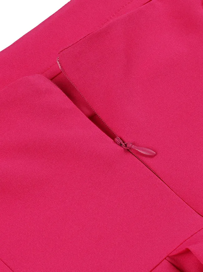 1950s Vintage A-Line Bowknot Spaghetti Strap Rockabilly Dress