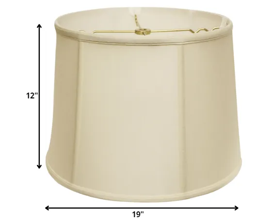19" Ivory Throwback Drum Pongee Silk Lampshade