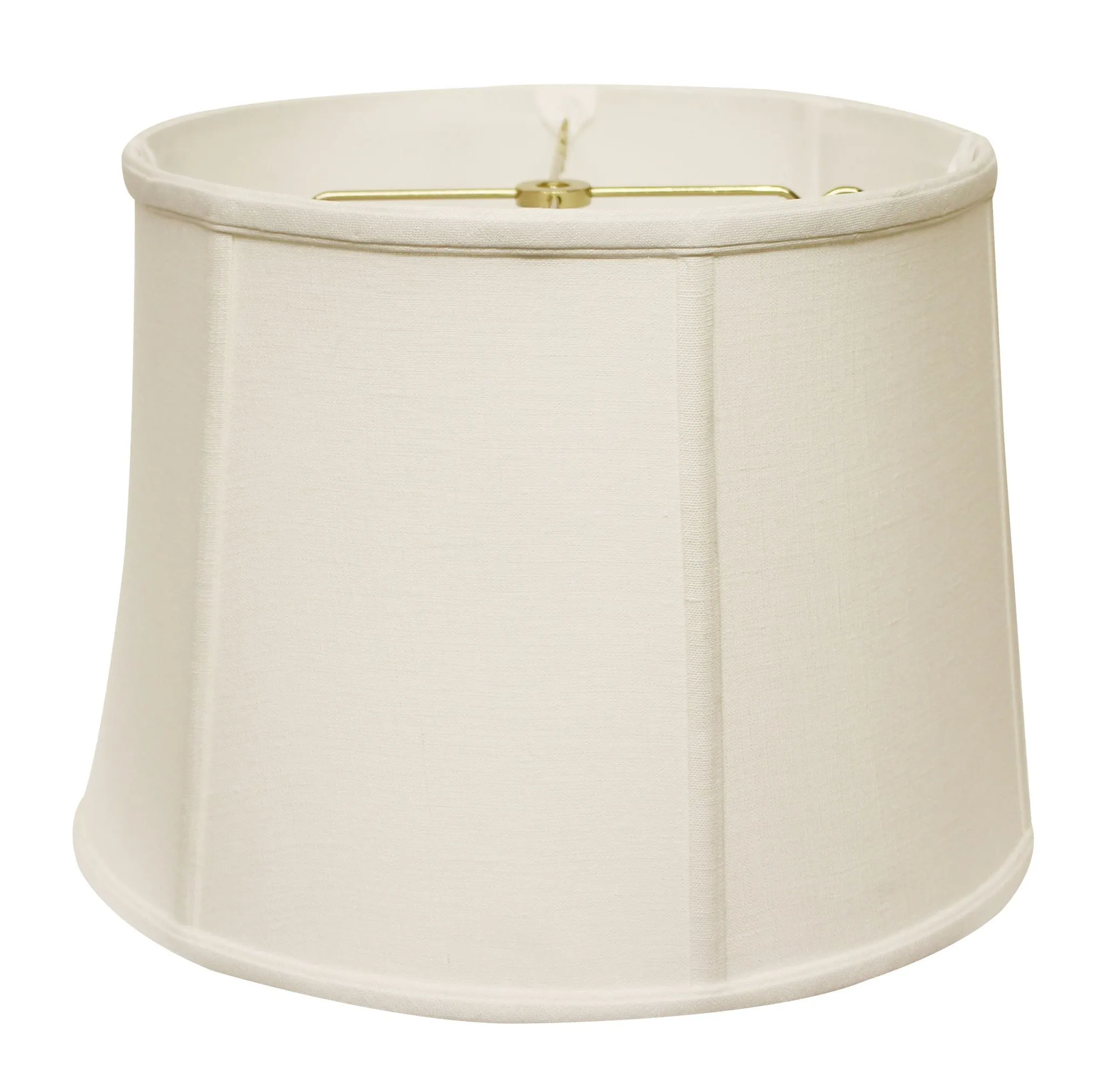 19" White Throwback Drum Linen Lampshade