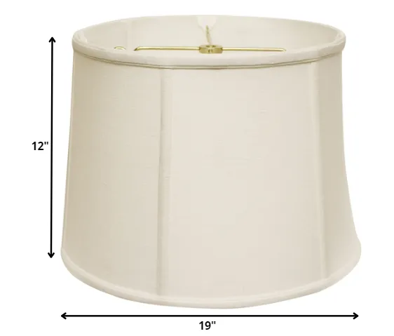 19" White Throwback Drum Linen Lampshade