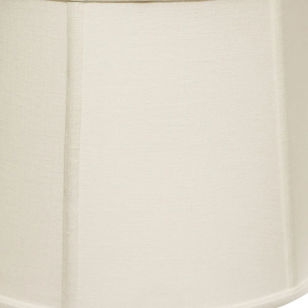 19" White Throwback Drum Linen Lampshade