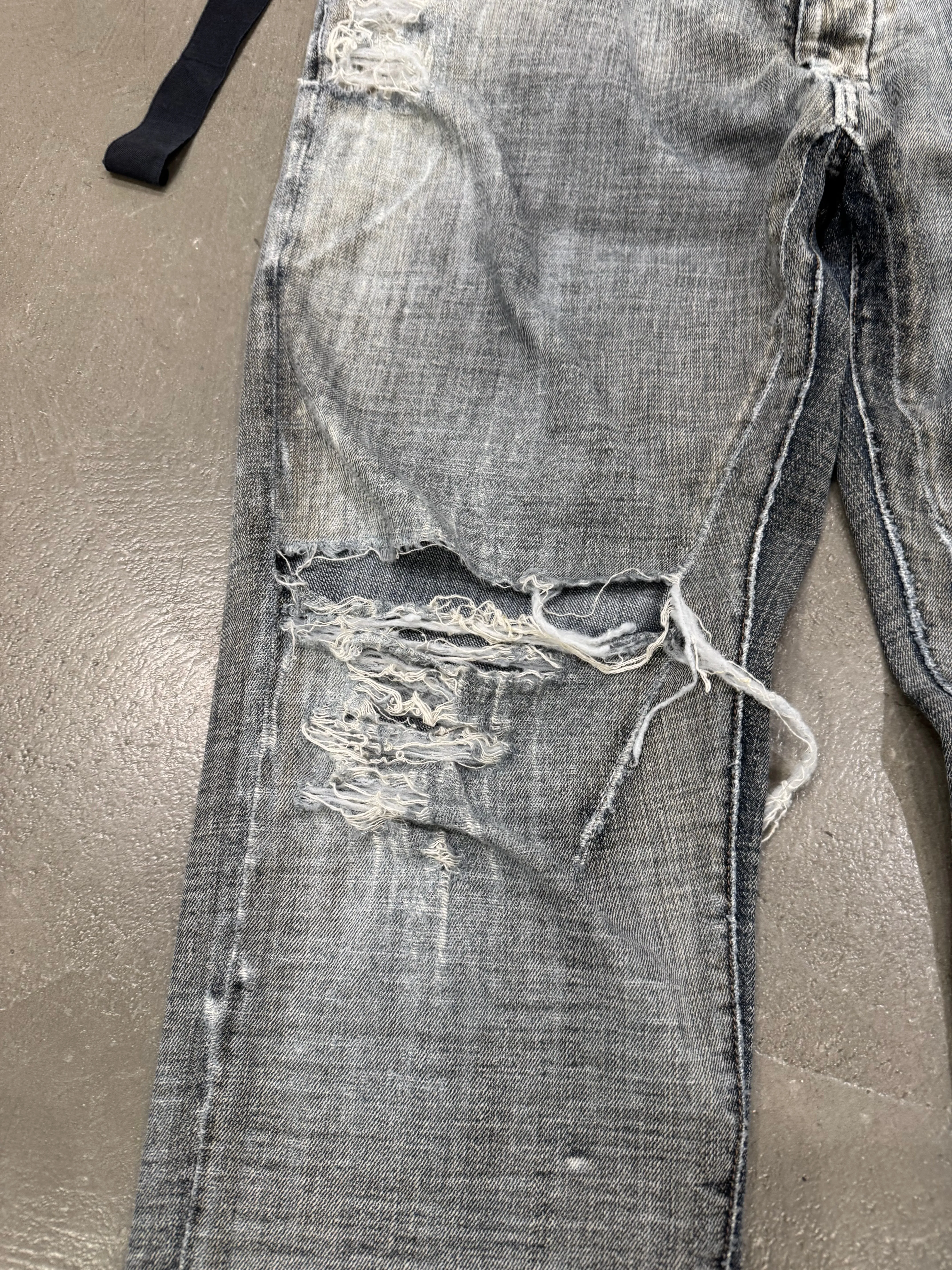 2000s Rick Owens trashed distressed jeans
