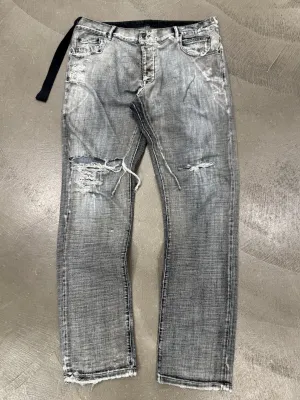2000s Rick Owens trashed distressed jeans