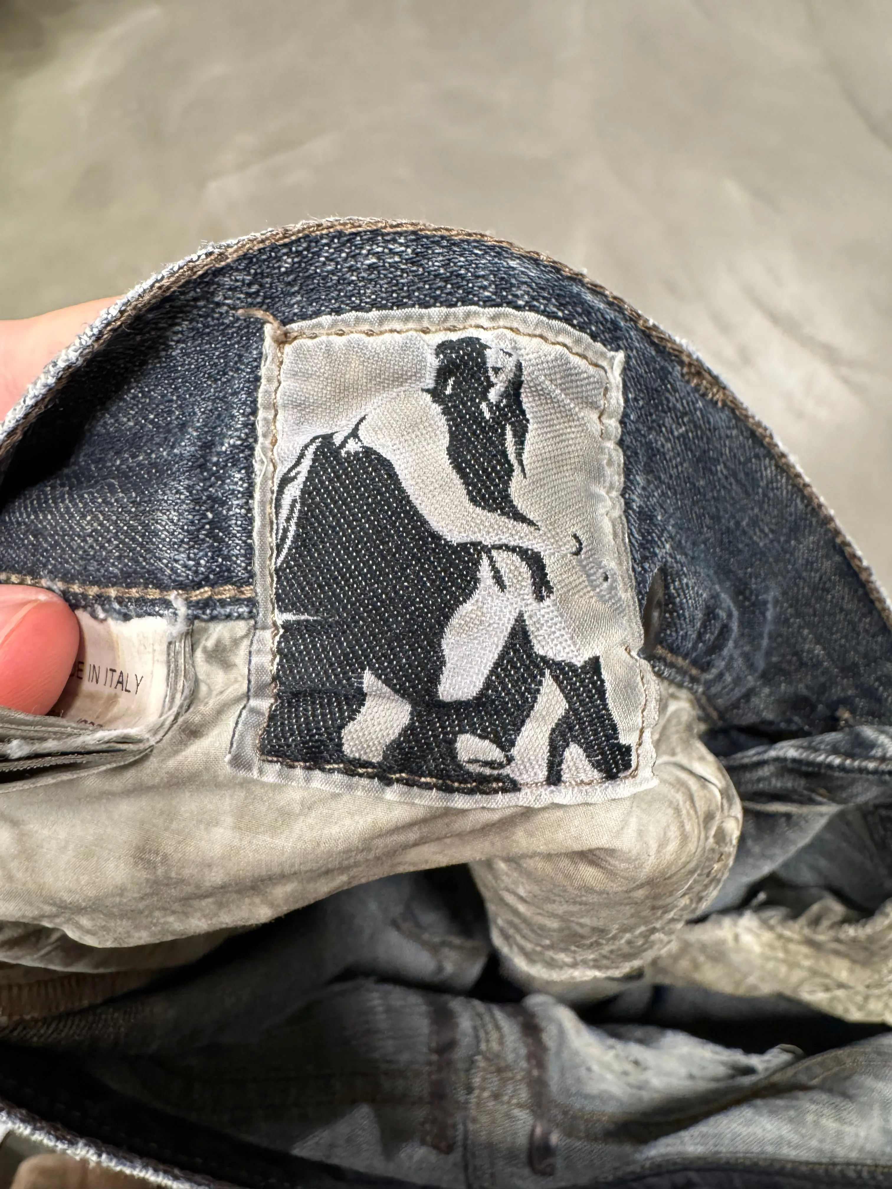 2000s Rick Owens trashed distressed jeans