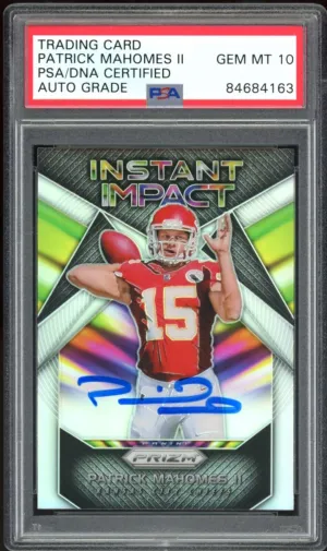 2017 Panini Prizm Instant Impact #8 Patrick Mahomes RC PSA/DNA Auto GEM MINT 10
